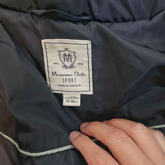 Massimo Dutti Made in Italy Duck Down Sports Hooded Zip Pocket Puffer Coat - Picture 12 of 15